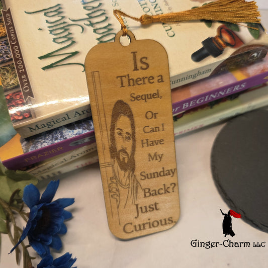 "Just Curious" Funny Jesus Bookmark | Laser Engraved Wood | Ginger-Charm
