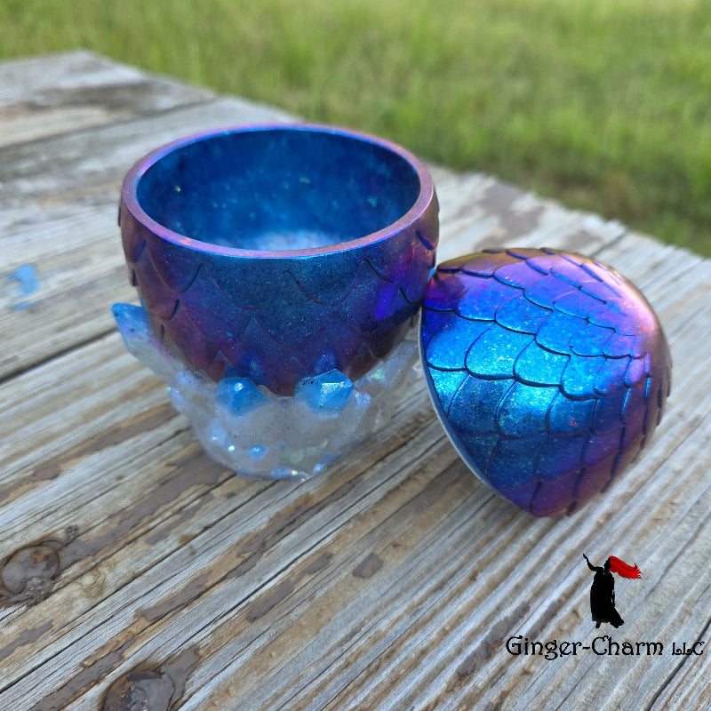 Stormborn Dragon Egg — Handcrafted Resin Stash Jar