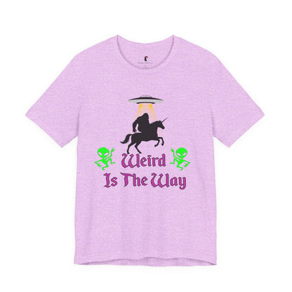 Weird Is The Way Tee — Retro UFO Horse Silhouette Halloween T-Shirt