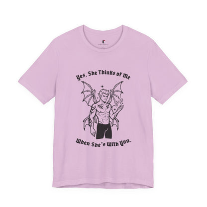 Fae Boy Graphic Tee — “Yes, She Thinks of Me When She’s With You”