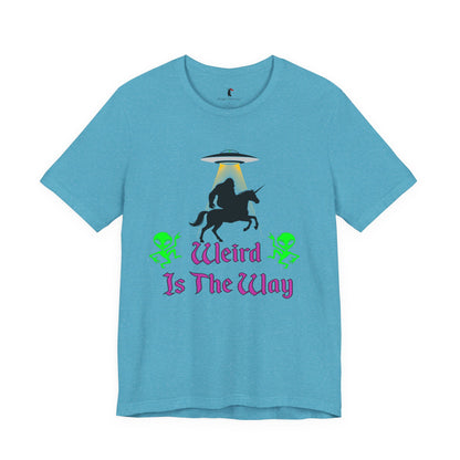 Weird Is The Way Tee — Retro UFO Horse Silhouette Halloween T-Shirt