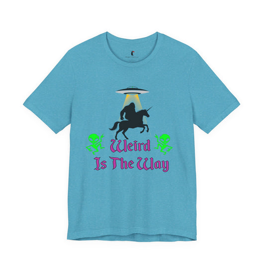 Weird Is The Way Tee — Retro UFO Horse Silhouette Halloween T-Shirt