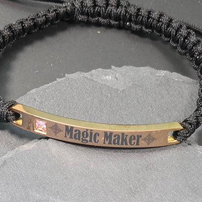"The Visionary" Magic Maker Bracelet – Polished Steel & Crystal