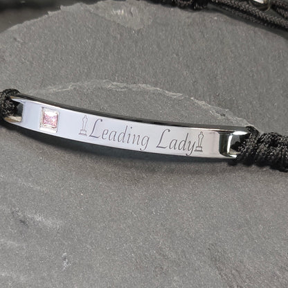 "The Director" Leading Lady Bracelet – Polished Silver Stainless Steel & Crystal