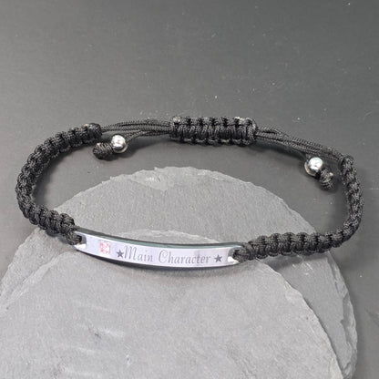 "The Protagonist" Main Character Bracelet – Polished Steel & Spotlight Crystal